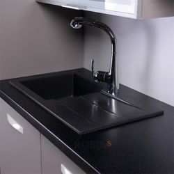 Кухонная мойка гранитная, цвет светло-черный, 770х430х170 мм FANCY MARBLE Tennessee (106080004)
