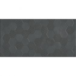 Керамическая плитка настенная, серая, 30х60 см KALE Grafen Hexagon Anthracite (Rm-8204)