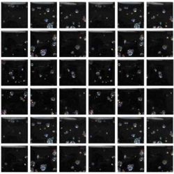 Мозаика стеклянная универсальная, чёрная, 30x30 см MOZAICO DE LUX T-Mos BG702-B (BG02) (L) Sparcle Black (104239)