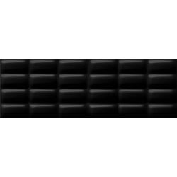 Керамическая плитка настенная, чёрная, 25х75 см OPOCZNO Pret a Porter Black Glossy Pillow Structure (311146)