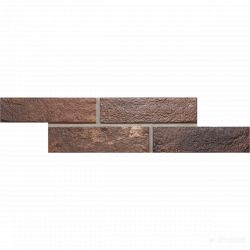 Керамогранитная плитка универсальная, коричневая, 6x25 см RONDINE Bristol J85671 Umber Brick (290335)